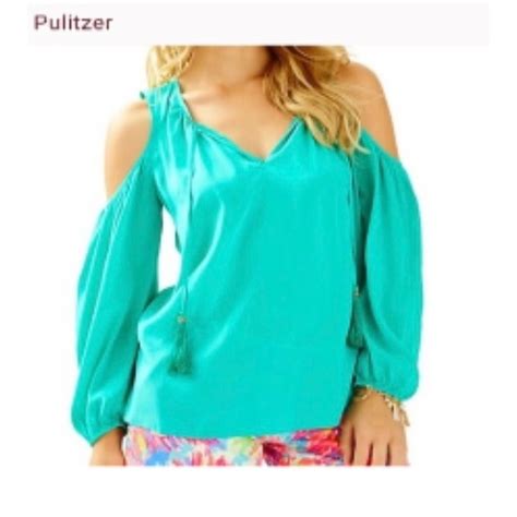 Lilly Pulitzer Tops Lilly Pulitzer Finch Cold Shoulder Silk Top