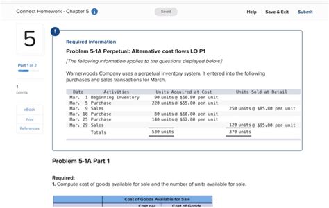 Solved Connect Homework - Chapter 5 0 Saved Help Save & Exit | Chegg.com