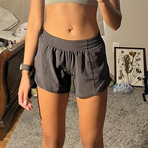 Black Lululemon Hotty Hot Shorts In Excellent Depop