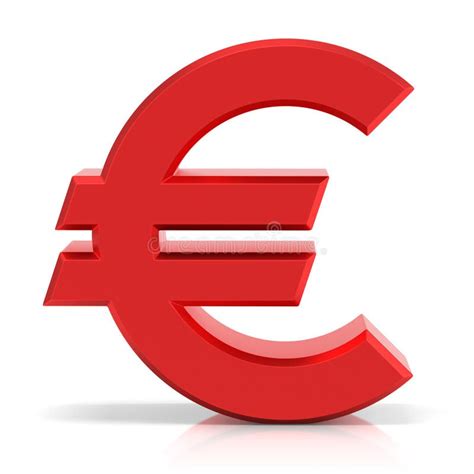 Red euro sign, symbol stock illustration. Illustration of background