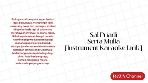 Serta Mulia Sal Priadi Instrument Karaoke Lirik YouTube