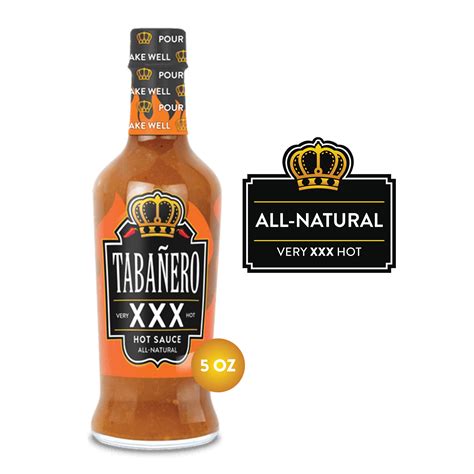 Tabanero Extreme Habanero XXX Hot Sauce 5 Oz Bottle All Natural Gluten Free Low Sodium