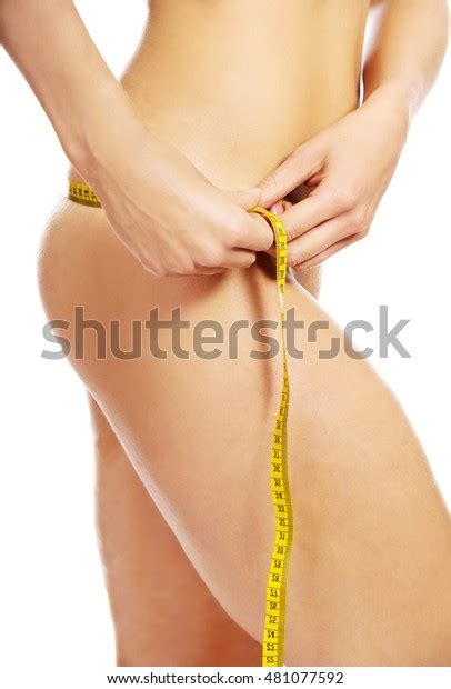 Naked Woman Measuring Her Body Stock Photo Shutterstock