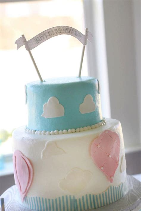 Printable Cake Topper Hot Air Balloon Party First Birthday Customizable By Prettiest Print