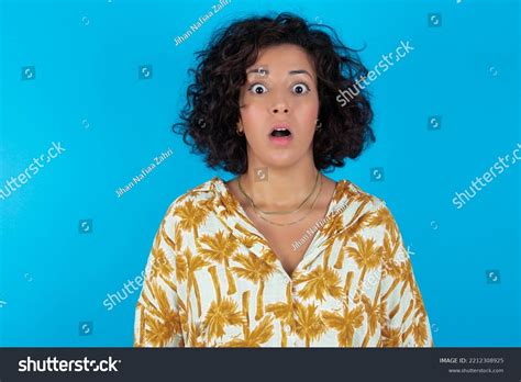 Shocked Brunette Arab Woman Wearing Hawaiian Stock Photo 2212308925 Shutterstock