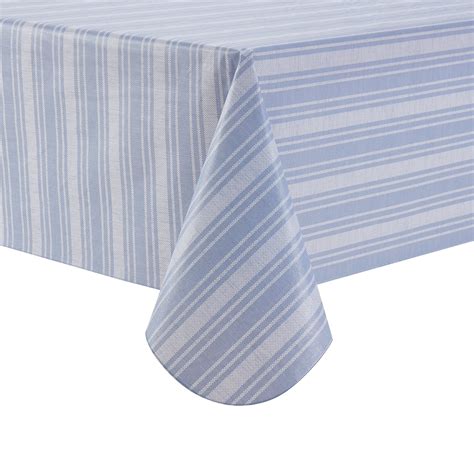 Mainstays Blue Striped Peva Tablecloth X Rectangle Walmart