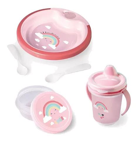 Kit De Comida Para Beb S Plato Taza Olla Comida Para Beb S Nube