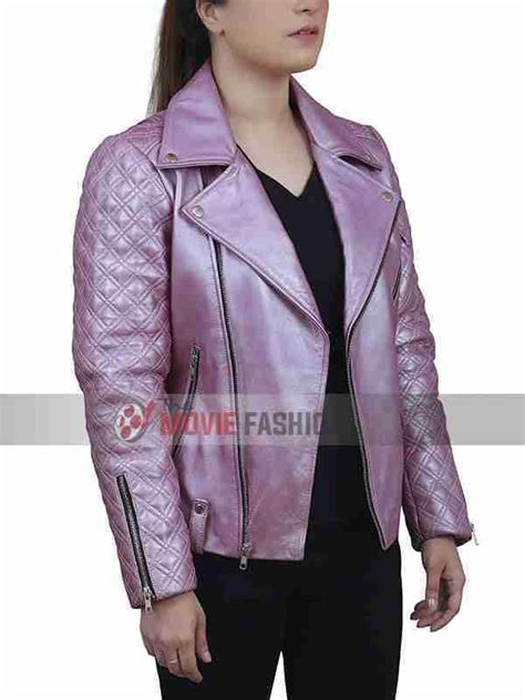 Billie Connelly Sex Life Leather Jacket Sarah Shahi Pink Leather