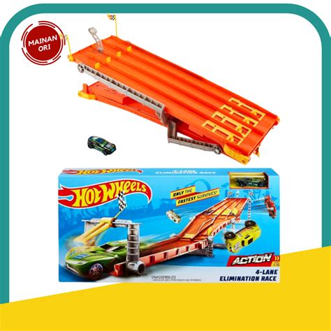 Hot Wheels Gdy Action Lane Elimination Race Track Set Lazada Indonesia