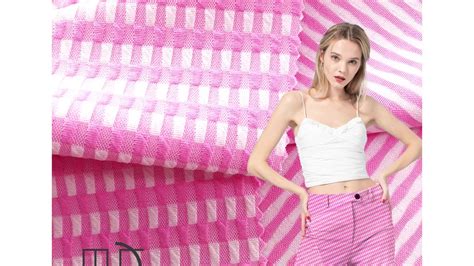 Hot Selling Nylon Spandex Oem Odm Pink Yarn Dyed Knit Plaid Gsm Jacquard Fabric For