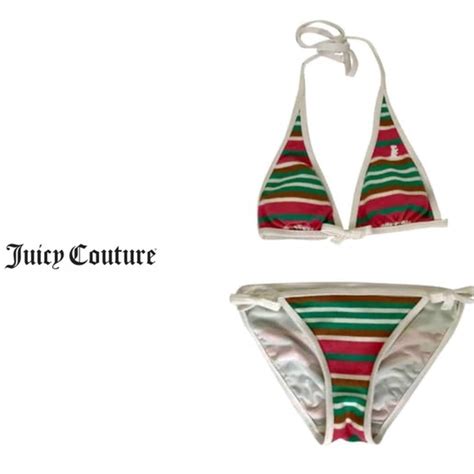 Juicy Couture Swim Juicy Couture Terry Cloth Stripe Bikini Top And Bottom Poshmark