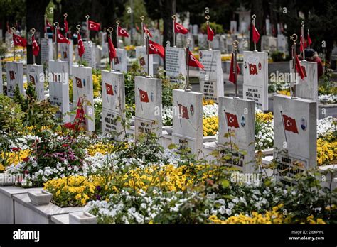 Istanbul Turkey 2 May 2022 The Martyr S Cemetery Is Seen With