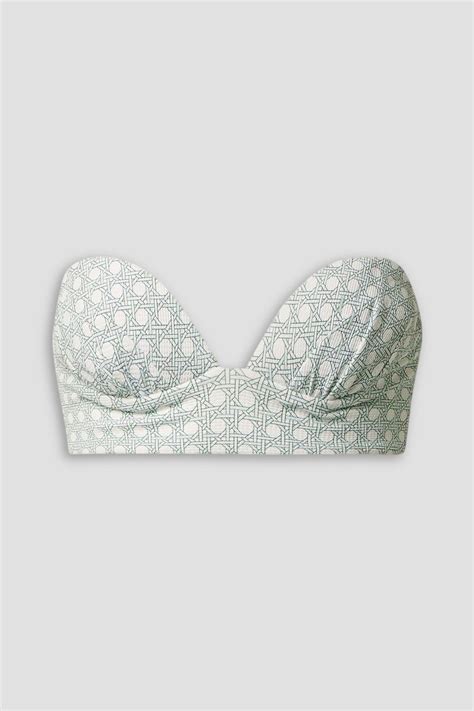 Marysia Bambole Reversible Printed Seersucker Bandeau Bikini Top The Outnet