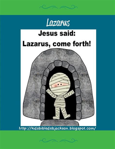 Lazarus Lives Again Bible Fun For Kids