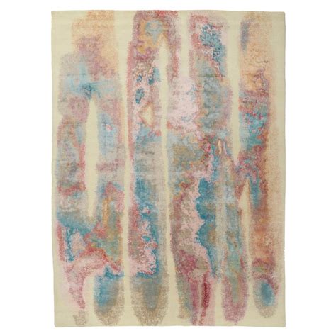 contemporary abstract wool  silk rug  sale  stdibs