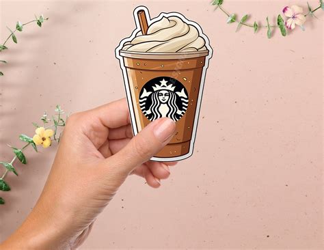 Starbucks Frappuccino Coffee Addict Stickers Coffee Realistic Design