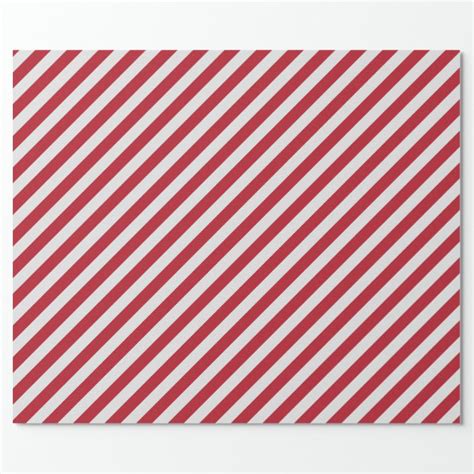 Red And White Diagonal Stripe Wrapping Paper