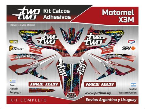 Calcos X M Kit Racing Completos Motomel Pittbull Uruguay