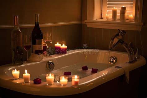 Bubble Bath with Candles and Wine for Ultimate Relaxation Experience ...