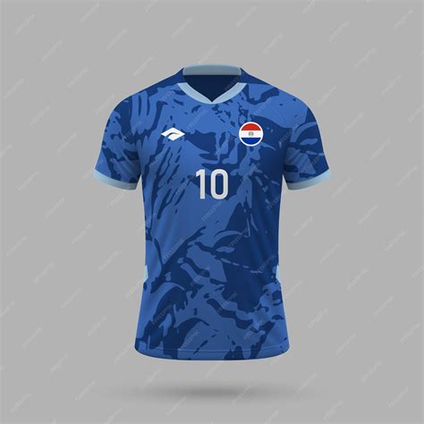 Premium Vector | 3d realistic soccer away jersey Paraguay national team