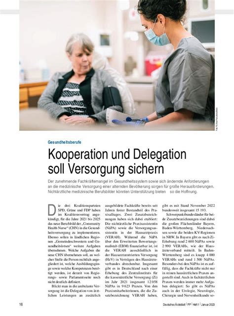 Gesundheitsberufe Kooperation Und Delegation Soll Versorgung Sichern