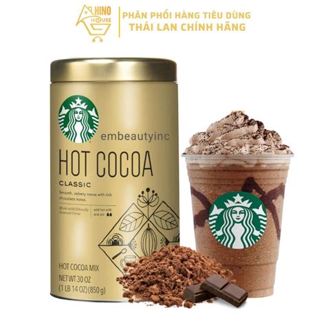 Bột Cacao Starbucks Hot Cocoa Classic g Mỹ Chuyên Pha Chế Làm Bánh