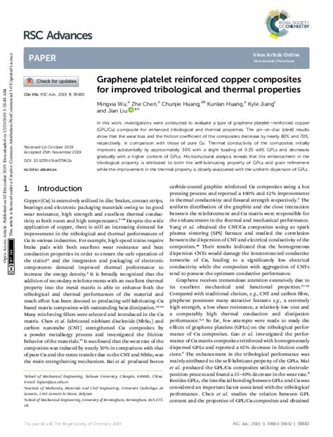 Pdf Graphene Platelet Reinforced Copper Composites For Improved