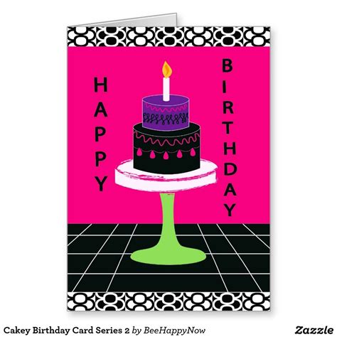 Cakey Birthday Card Series 2 Birthday Cards Cards Custom Greeting Cards