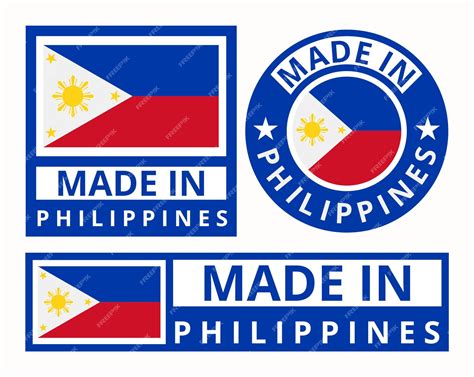 Premium Vector Set Made In Philippines Design Product Labels Business