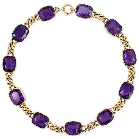 Antique Gold And Amethyst Bracelet At 1stdibs