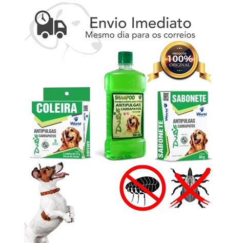 Kit Shampoo Coleira E Sabonete Anti Pulgas E Carrapatos Dugs Shopee