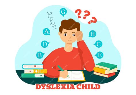 Dislexia Em Criança - Dislexia Crianças Ilustração vetorial de crianças Distúrbio de dislexia ...