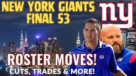 New York Giants Live Stream 53 Man Roster Reaction Cuts Trades Rumors Etc Youtube