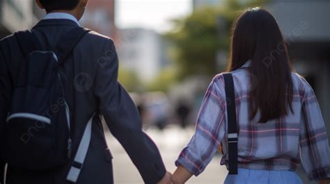 手をつないで道を歩く二人 手をつなぐ高校生の男女の後ろ姿 Hd写真撮影写真 学生背景壁紙画像素材無料ダウンロード Pngtree