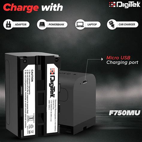 Buy DigiTek NP F750 MU 5200 MAh Li Ion Rechargeable Battery For CCD