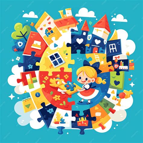 Premium Vector Children Playing Board Games And Puzzles On Childrens Day