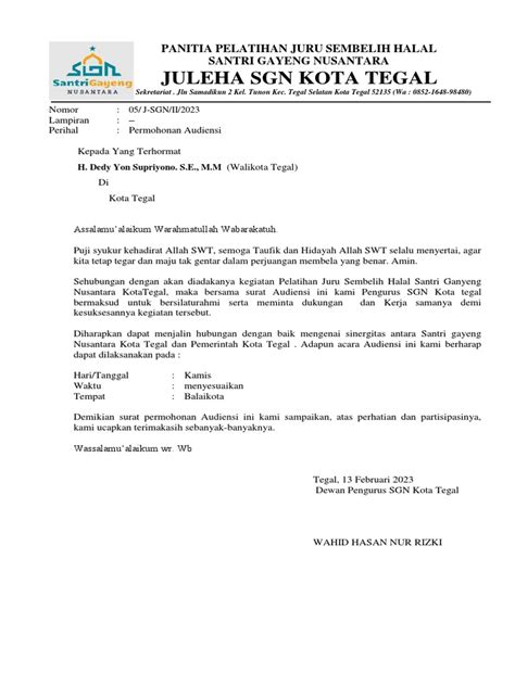 Surat Audiensi Ke Walkot Pdf