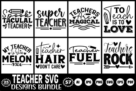 Teacher Svg Designs Bundle Graphic By Tauhiddesignstore · Creative Fabrica