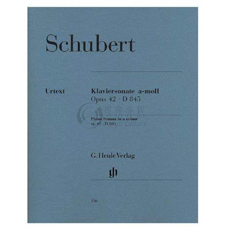 舒伯特 A小调钢琴奏鸣曲 op42 D845钢琴独奏带指法亨乐原版乐谱书 Franz Schubert Piano Sonata a