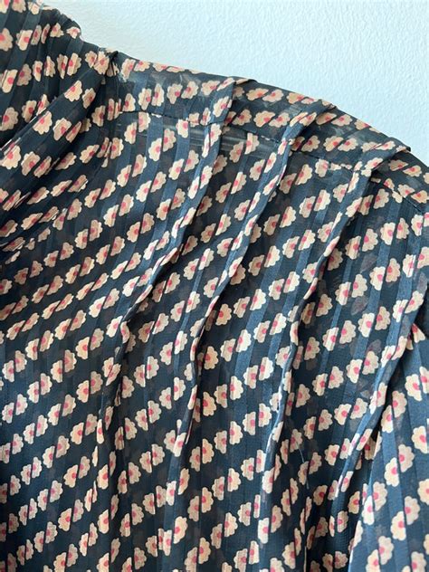 Vintage S Floral Pussy Bow Blouse Size Small She Gem