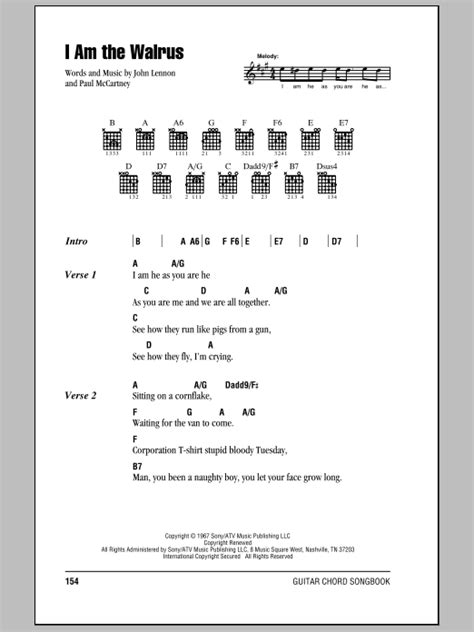 I Am The Walrus by The Beatles - Guitar Chords/Lyrics - Guitar Instructor