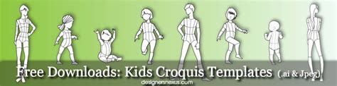 Kids Croquis Free Childrens Croquis Templates Drawing Poses Dress