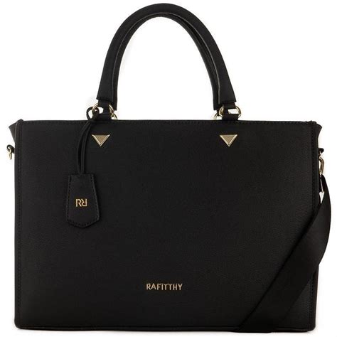 Bolsa Tote Transversal Feminina Rafitthy 28 22600 Preto 26x39 Cm