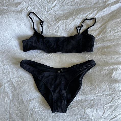 Triangl Navy Bikini Set Size Xxs Good Condition Depop