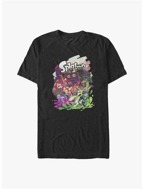 nintendo splatoon splat single big tall  shirt black hot topic