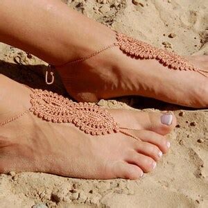 Crochet Barefoot Sandals Beach Wedding Shoes Wedding Accessories Bridal Shoes Nude Shoes