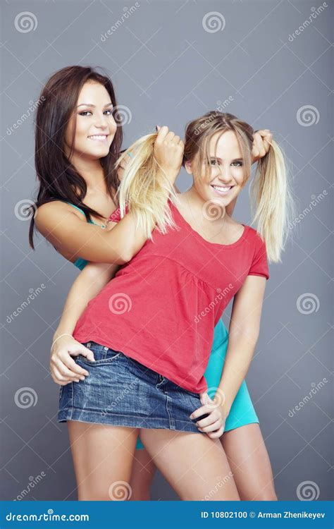 Blond And Brunette Stock Photo Image Of Attractive Friend 10802100