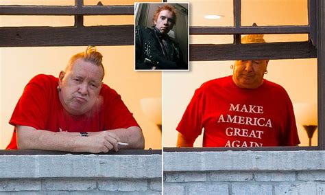 Sex Pistol Johnny Rotten Sports A Make America Great Again T Shirt As He Puffs On A Cigarette