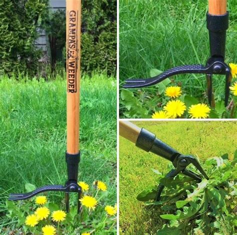 Grampa S Weeder The Original Stand Up Weed Puller Tool With Long Handle Made With Real