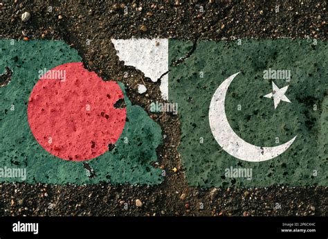 On The Pavement There Are Images Of The Flags Of Bangladesh And